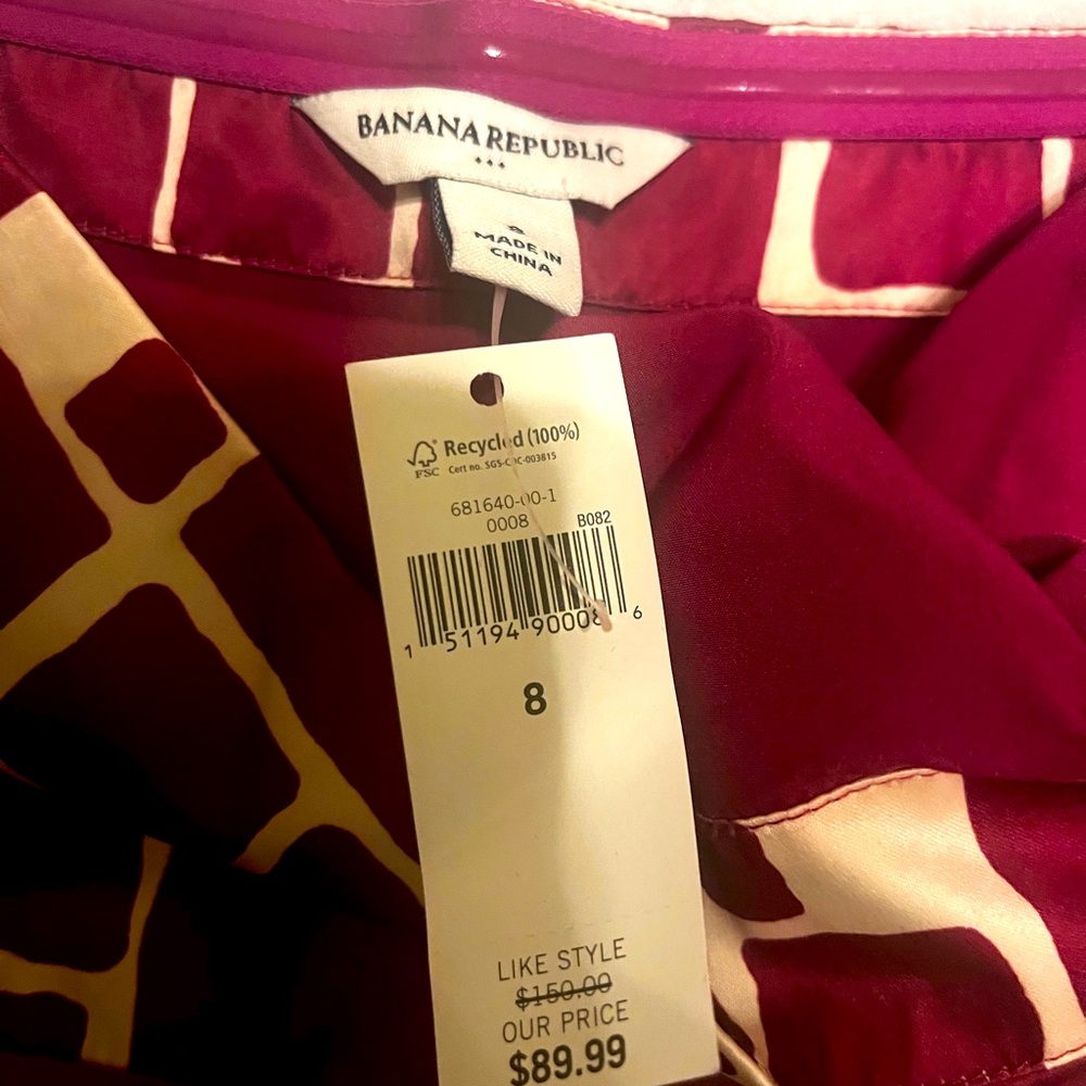 Women’s strapless dress -Banana Republic size 8